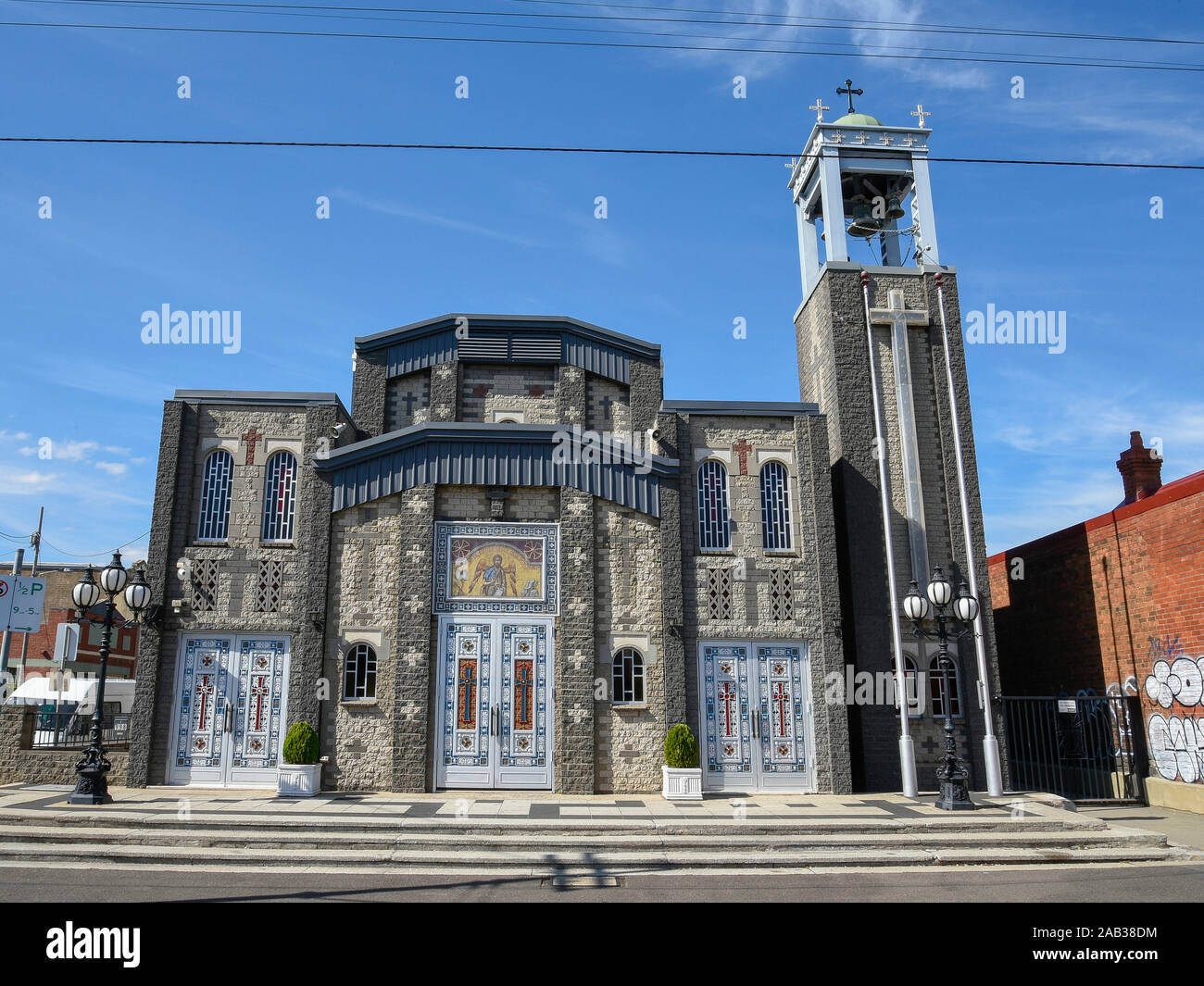 Australia, Victoria, Melbourne, Aprile 11, 2019 - Lygon Street St John il Forerunner Chiesa Ortodossa greca foto di Fabio Mazzarella/Sintesi/Alamy Stoc Foto Stock