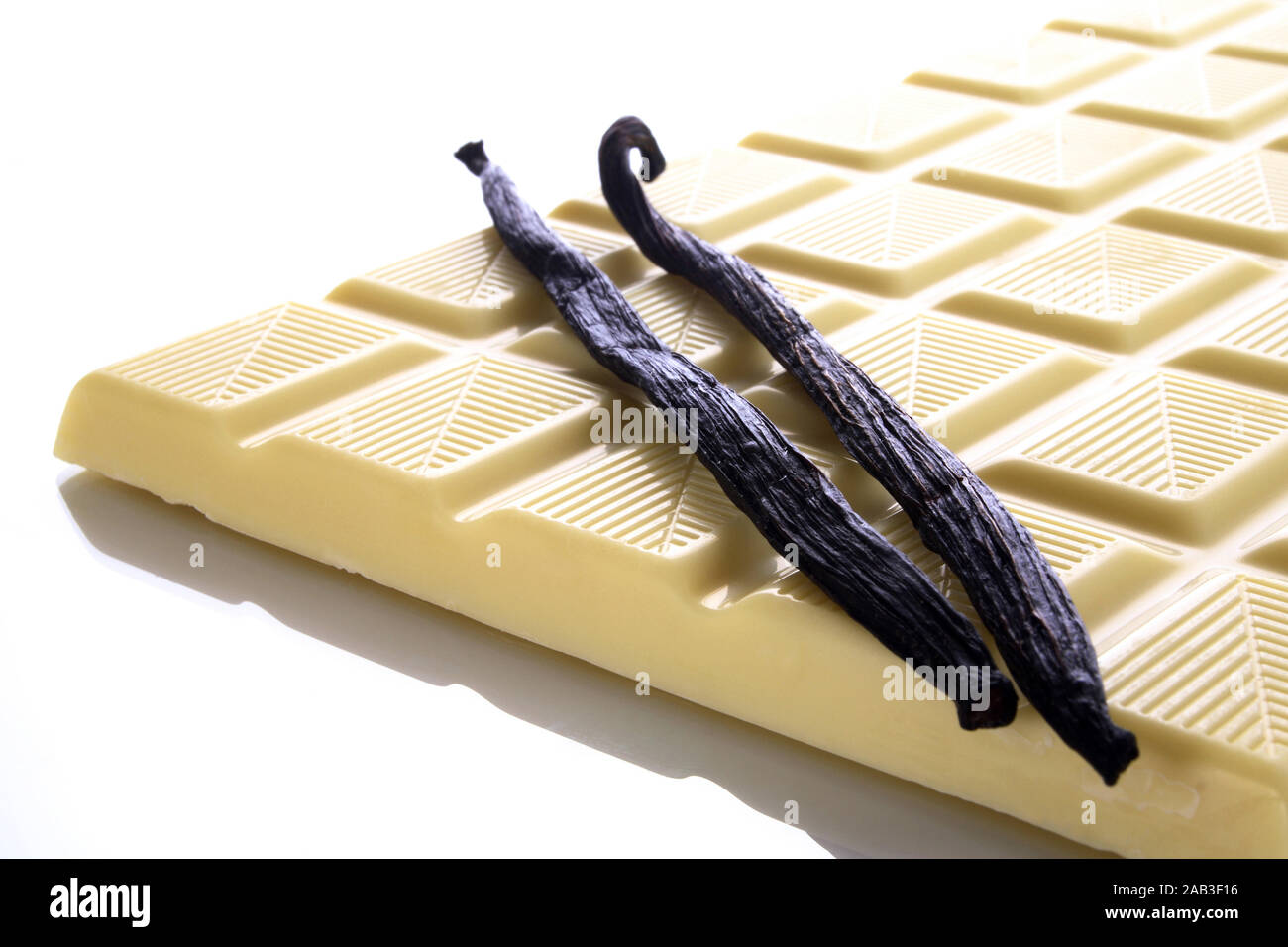 Schokolade mit Vanillestangen Foto Stock