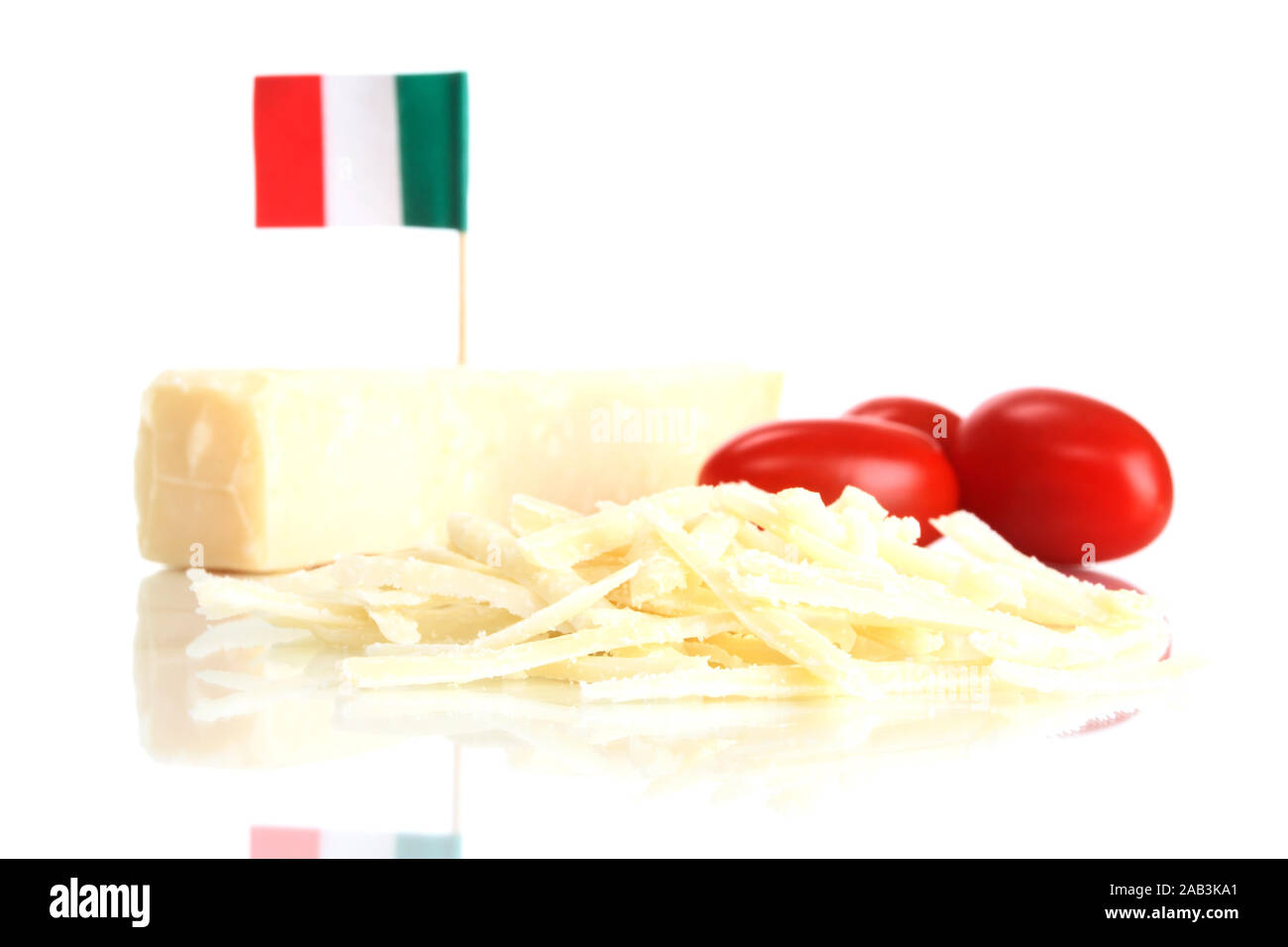 Parmigiano Frischer mit Tomaten Foto Stock