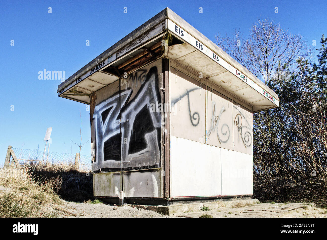 Imbissbude an der vedere Foto Stock