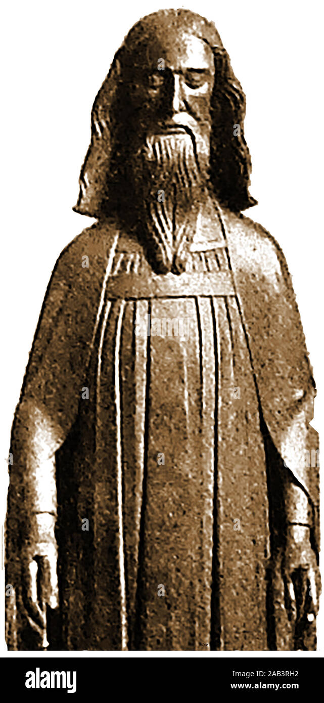 Un inizio di vecchio ritratto di Re Edoardo III di Inghilterra . 1312-1377 .(anche signore di Irlanda) - da una statua religiosa Foto Stock