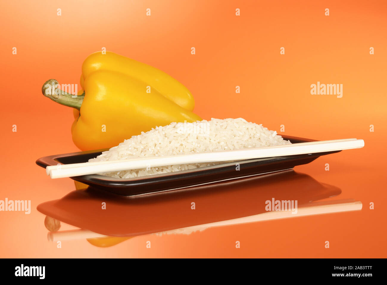 Reis mit Paprika Foto Stock
