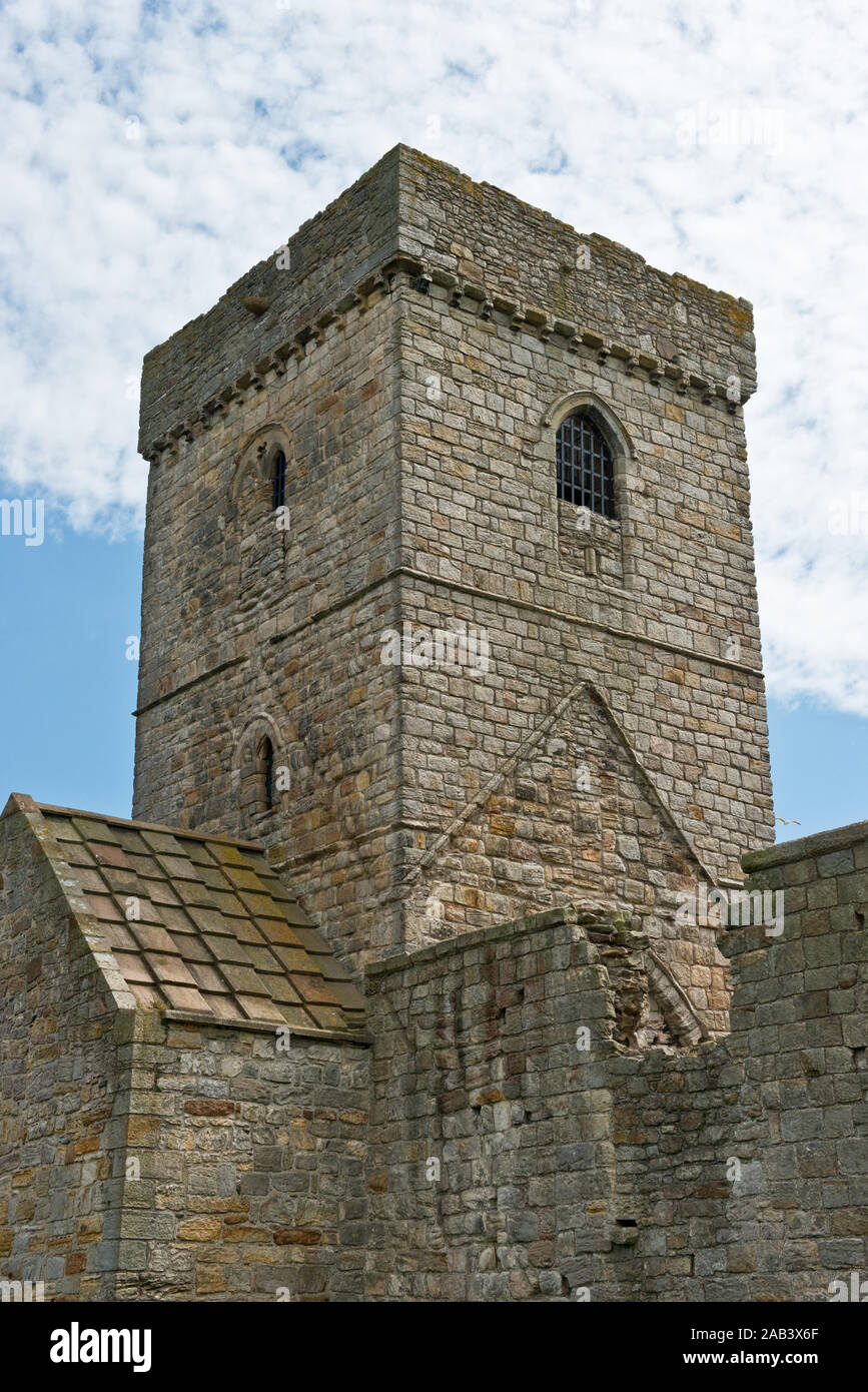 Inchcolm Abbey e la torre. Situato sull isola di Inchcolm nel Firth of Forth, Scozia Foto Stock