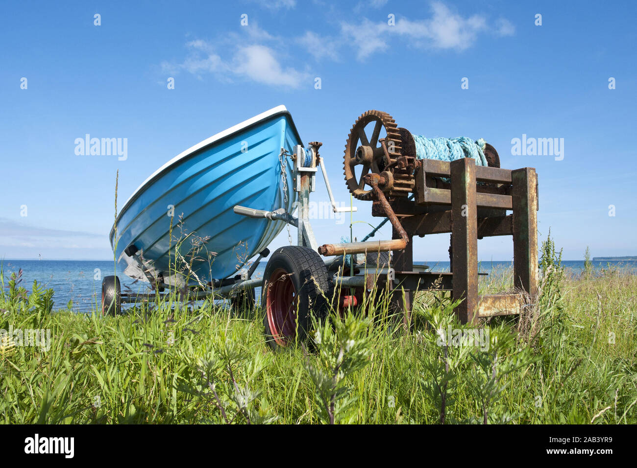 Fischerboot am Strand von Himmark |barca da pesca sulla spiaggia di Himmark| Foto Stock