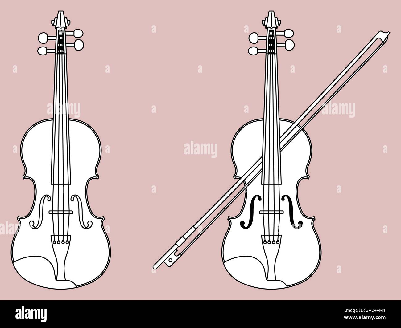 Violino di set di icone. Strumento a corda. Illustrazione Vettoriale Illustrazione Vettoriale