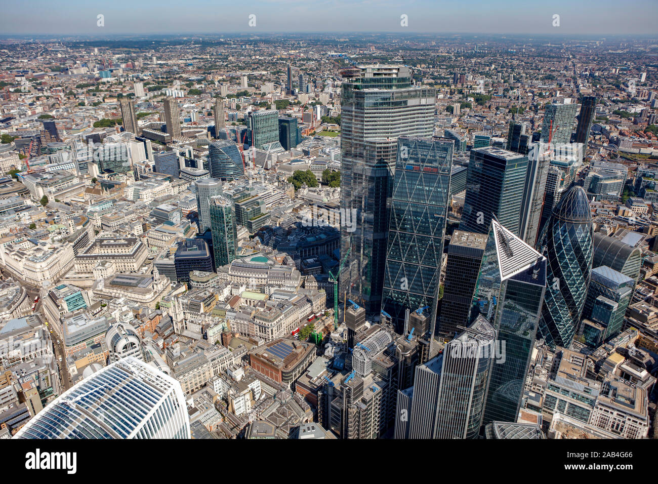 Veduta aerea del quartiere finanziario, Londra, Regno Unito Foto Stock
