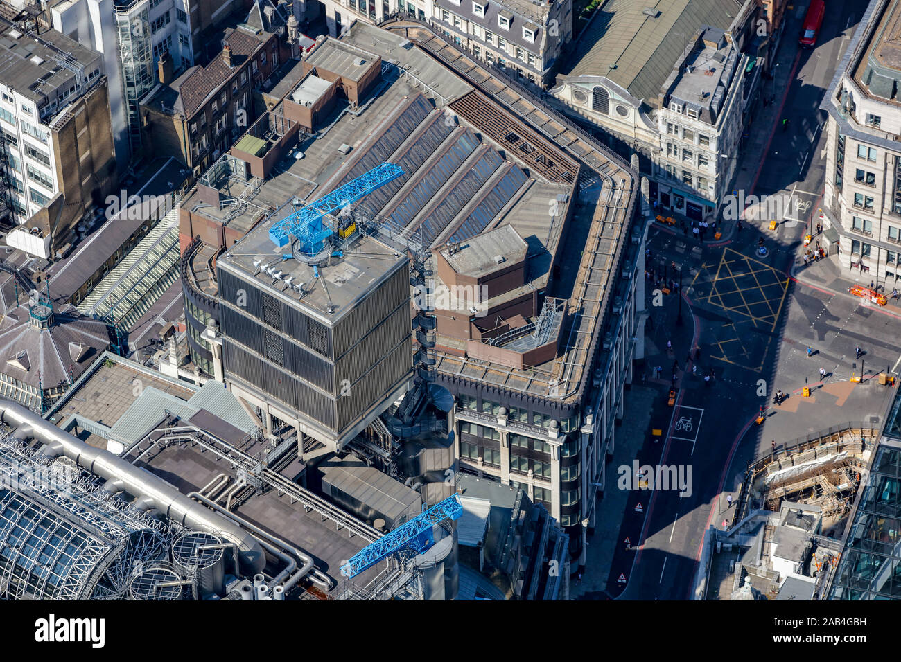 Vista aerea del mercato Leadenhall, Londra, Regno Unito Foto Stock