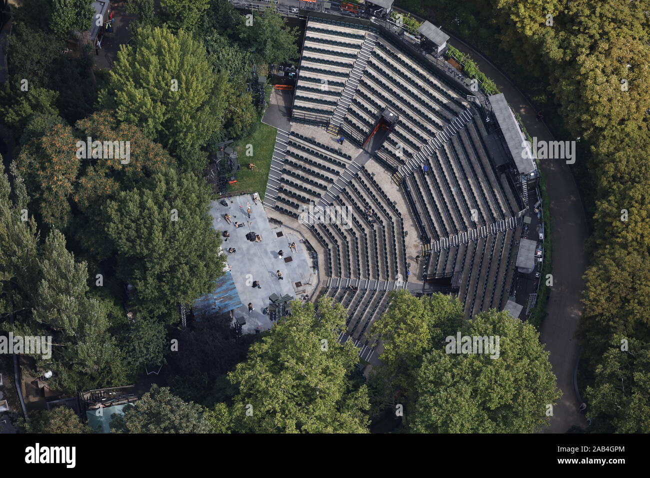 Veduta aerea del Regents Park Open Air Theatre, Londra Foto Stock