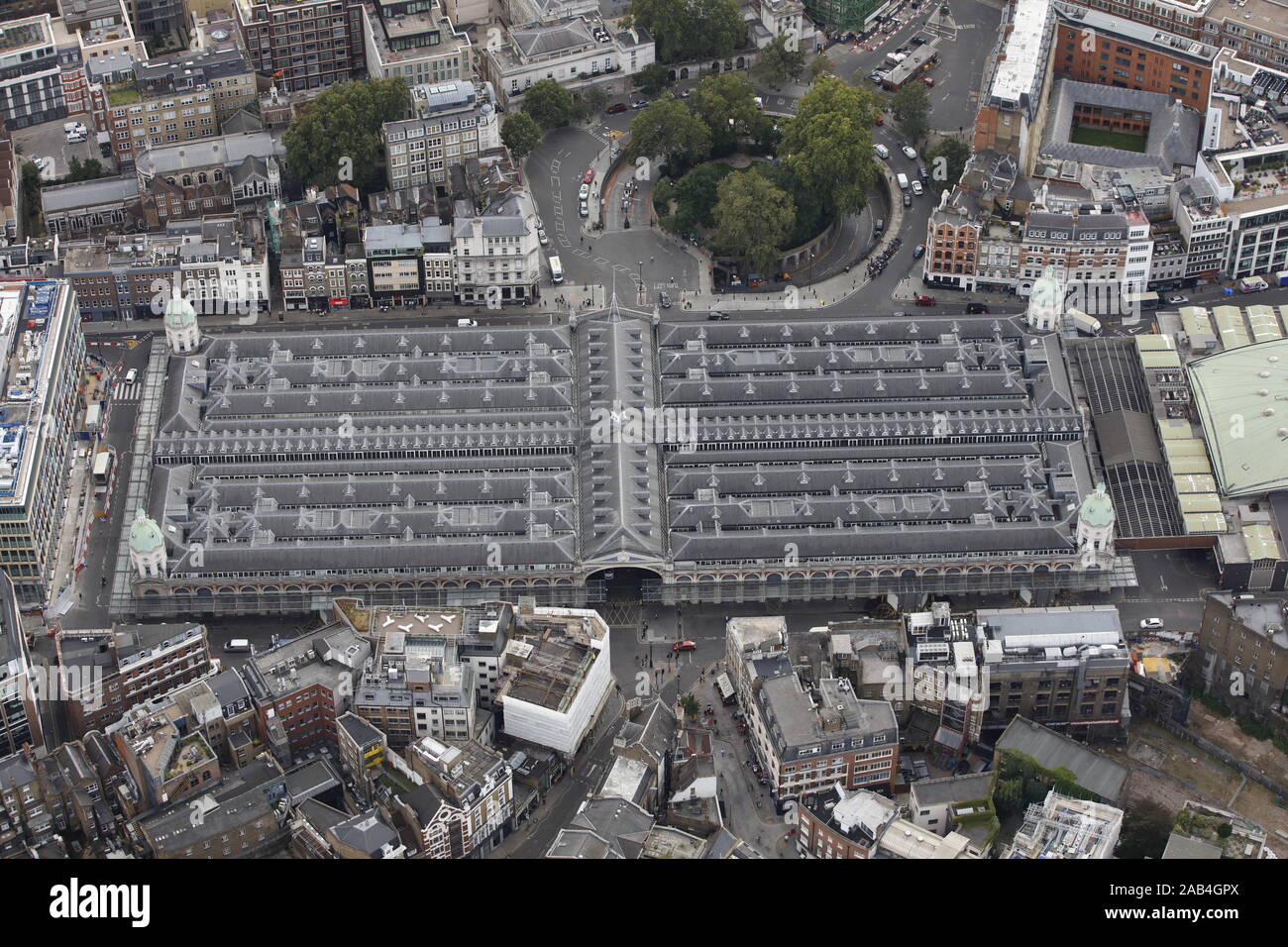 Veduta aerea del mercato di Smithfield a Londra, Regno Unito Foto Stock