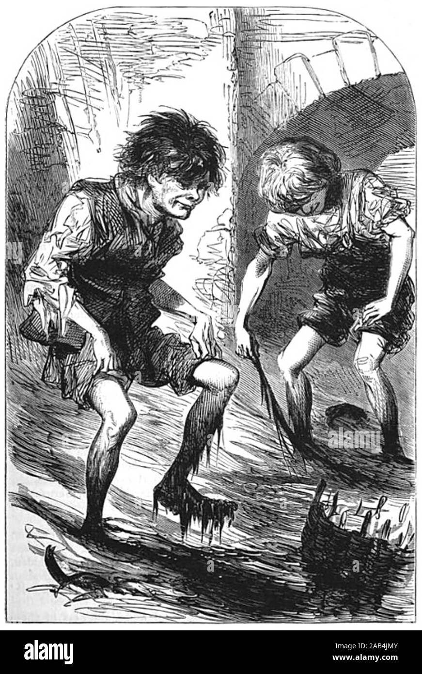 Mudlarks Vittoriano di Londra (la rivista di Headington, 1871) Foto Stock