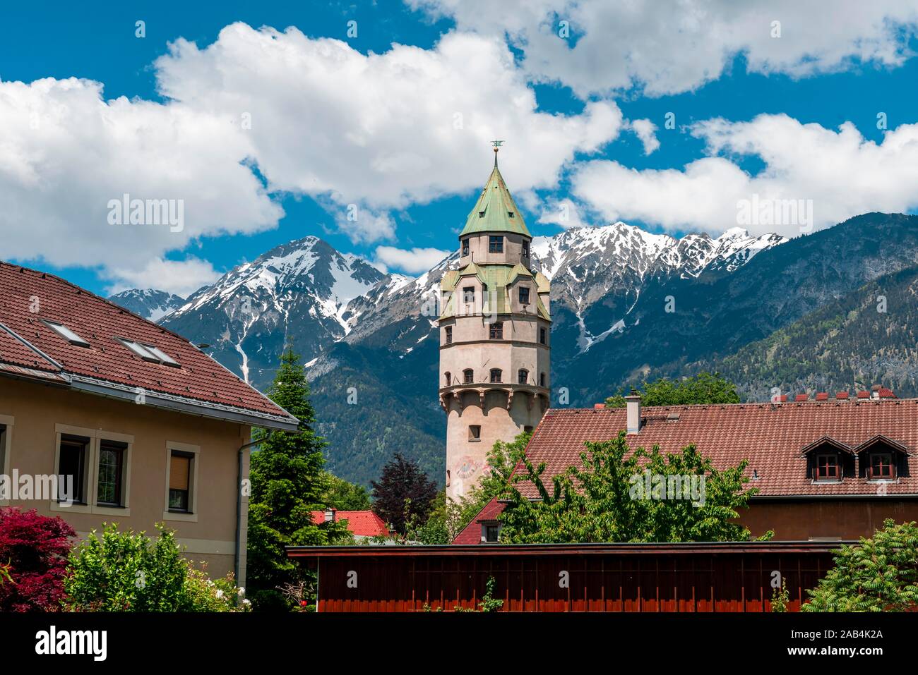 Torre del Castello di Hasegg, Hall nel Tirolo Tirolo, Austria Foto Stock