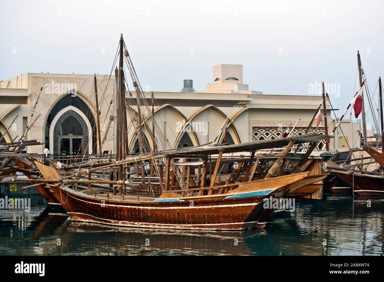 Dhow Harbour, Doha, Qatar Foto Stock
