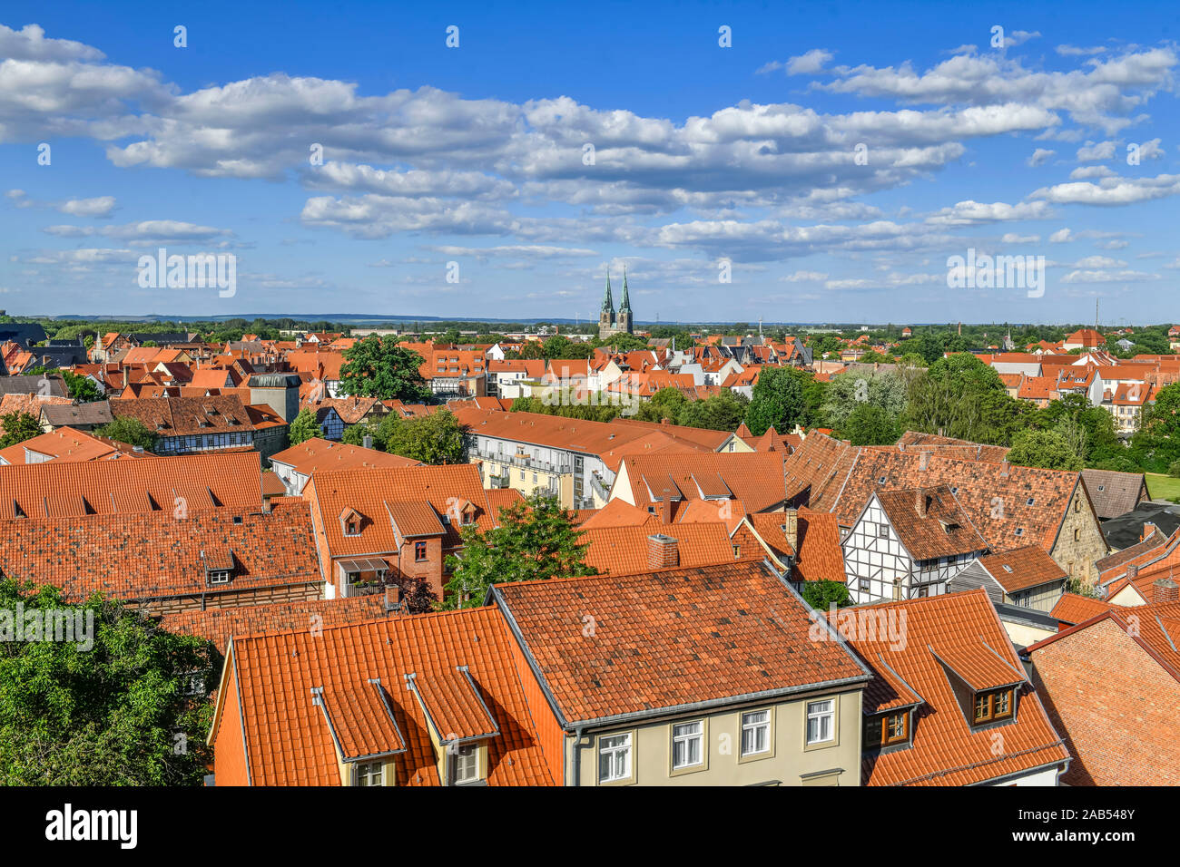 Übersicht, Altstadt, Quedlinburg, Sachsen-Anhalt, Deutschland Foto Stock