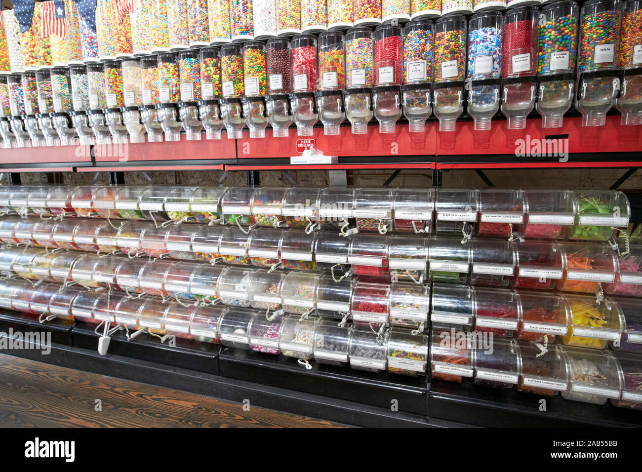 La grande muraglia di candy a savane candy cucina pralina originale maker savannah mercato città di Savannah in Georgia negli Stati Uniti Foto Stock