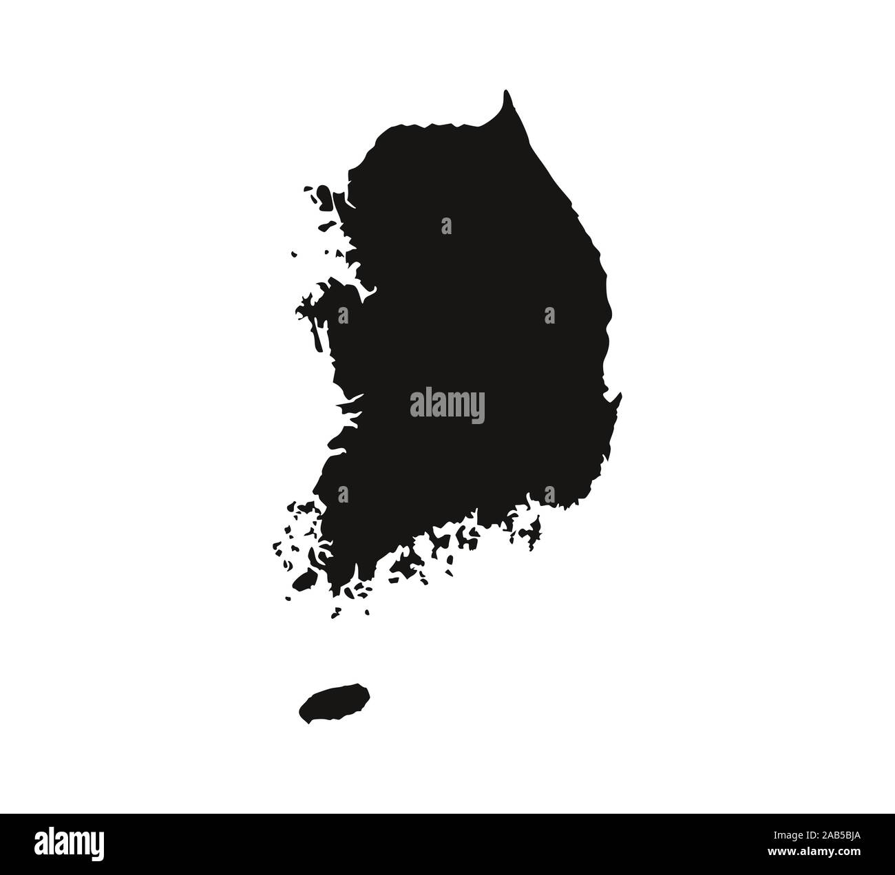 Corea del Sud mappa su sfondo bianco. Illustrazione Vettoriale. Illustrazione Vettoriale