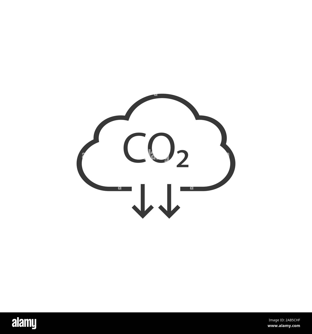 Co2, ecologia, icona della nuvola. Illustrazione Vettoriale, design piatto. Illustrazione Vettoriale