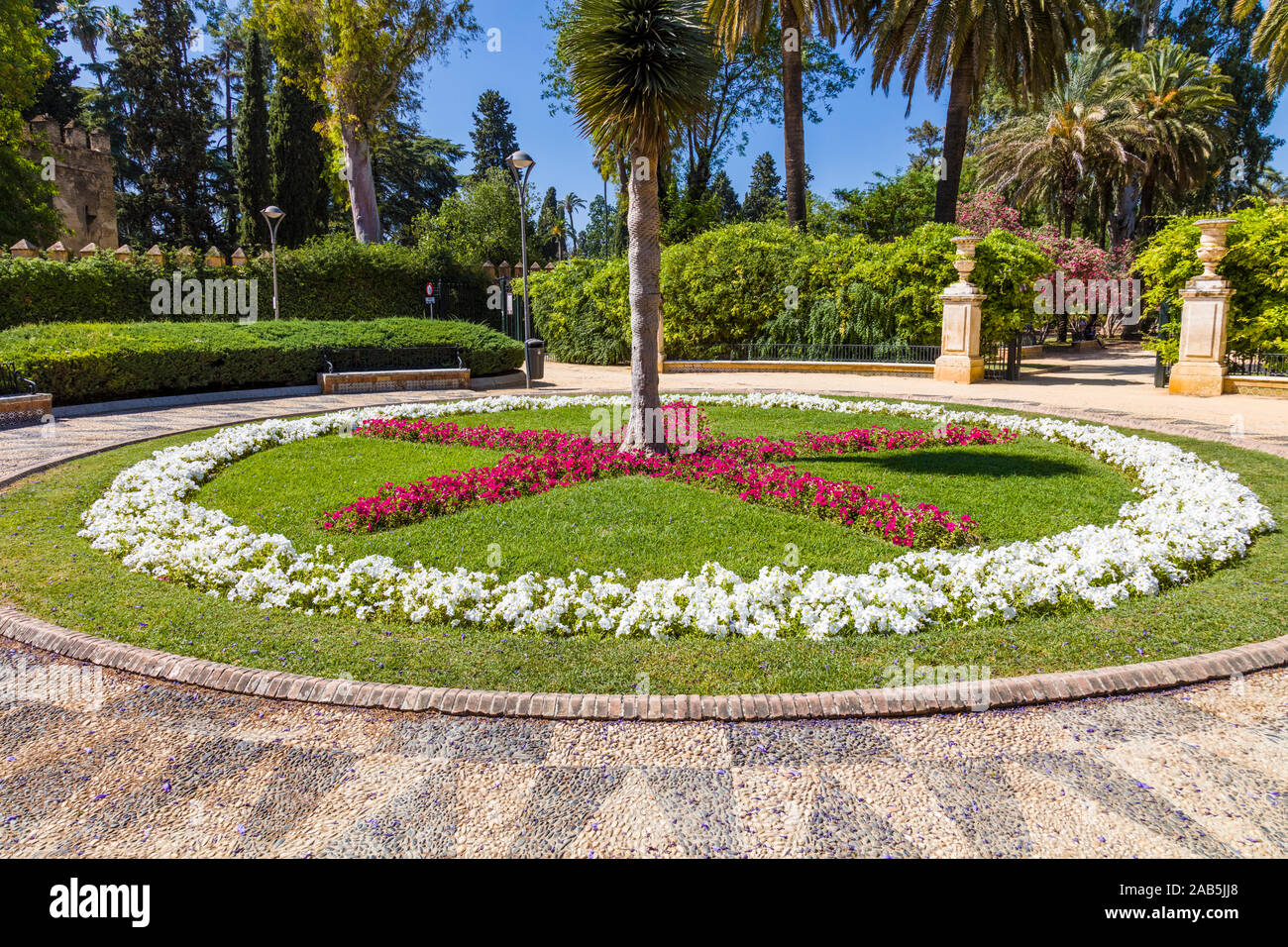 Jardines de giardini Murillo a Siviglia, in Andalusia, Spagna, Europa. Foto Stock