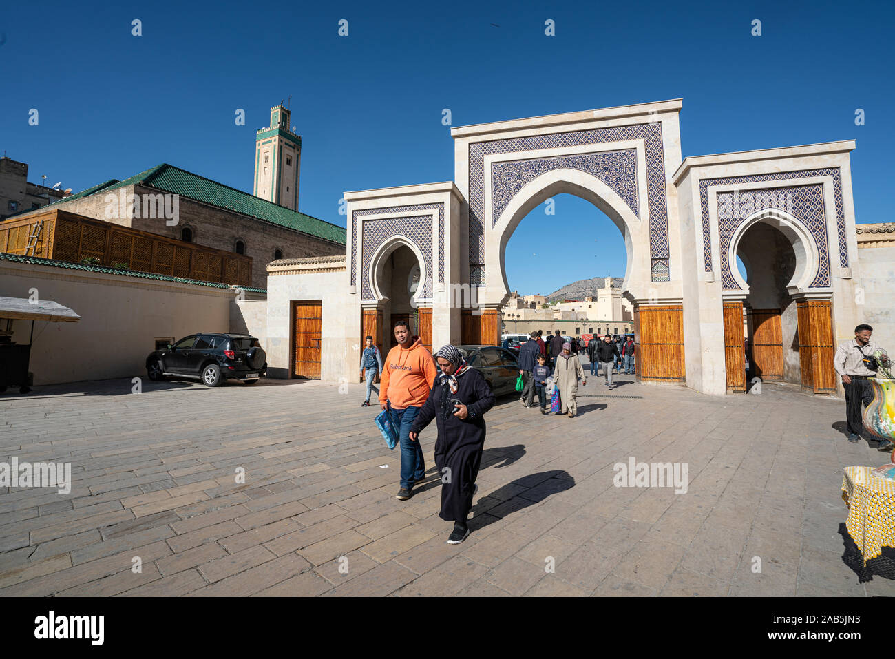 Fez, in Marocco. Il 9 novembre 2019. Una vista del Bab Rcif city gate Foto Stock