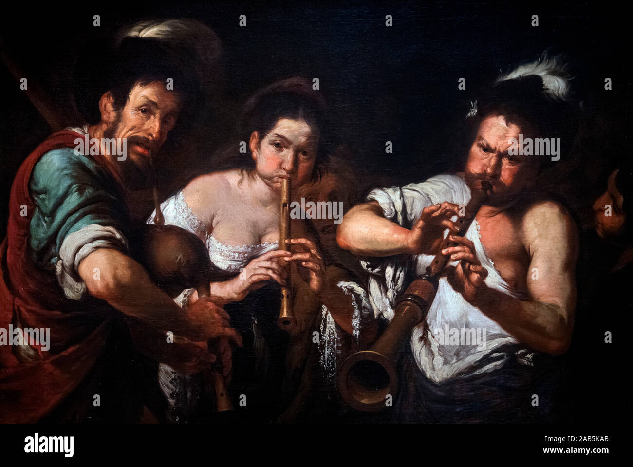 Musicisti di strada da Bernardo Strozzi (c.1581-1644), olio su tela, c.1630 Foto Stock