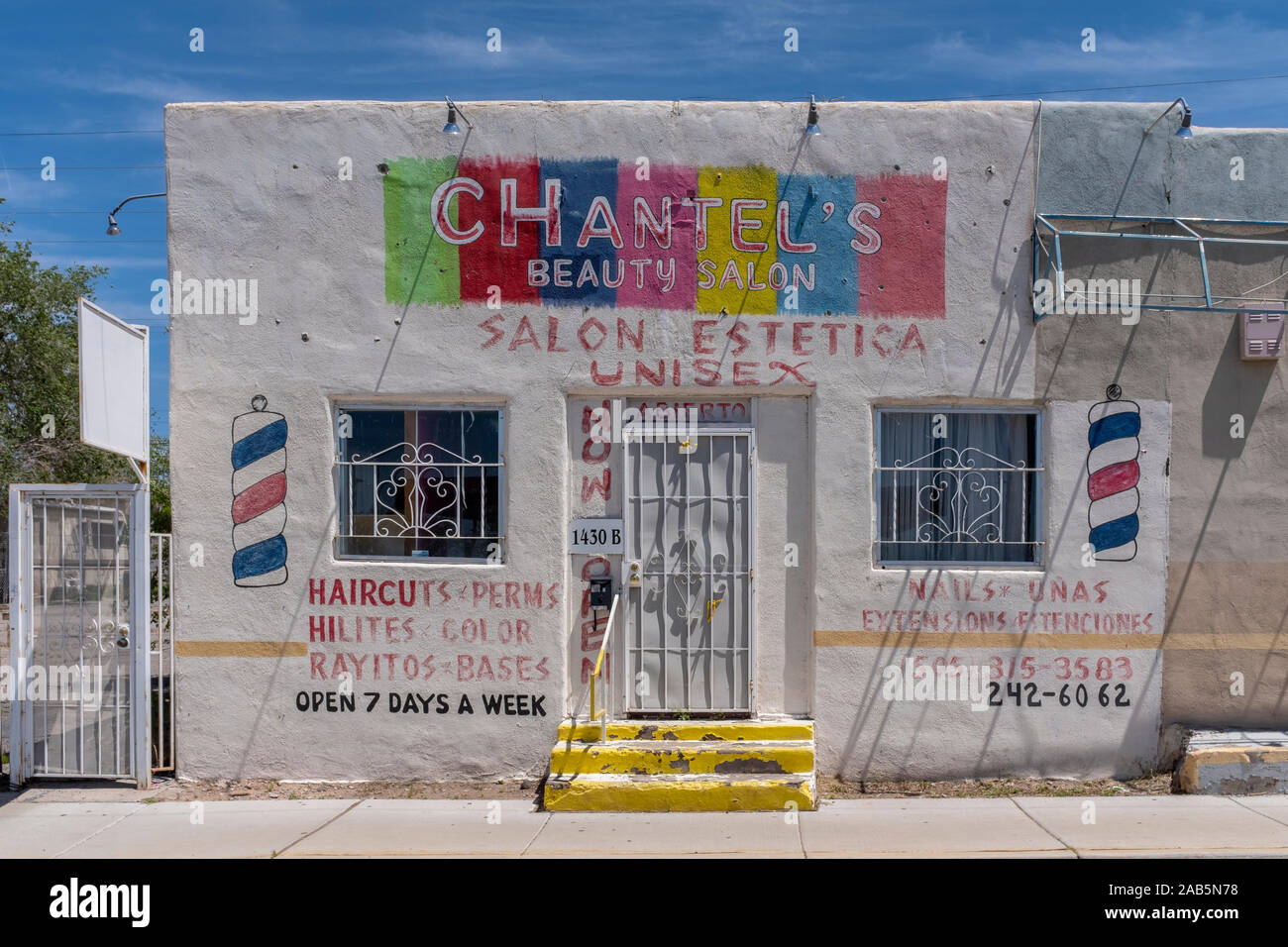 "Chantel il Salone di bellezza,'Albuquerque, Nuovo Messico Foto Stock