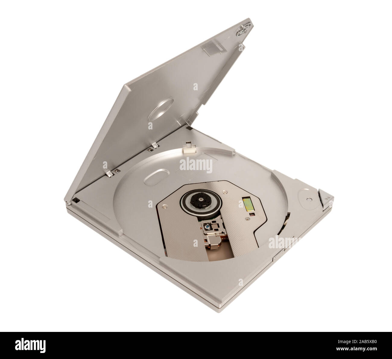 Esterno Portatile slim CD DVD isolati su sfondo bianco Foto Stock