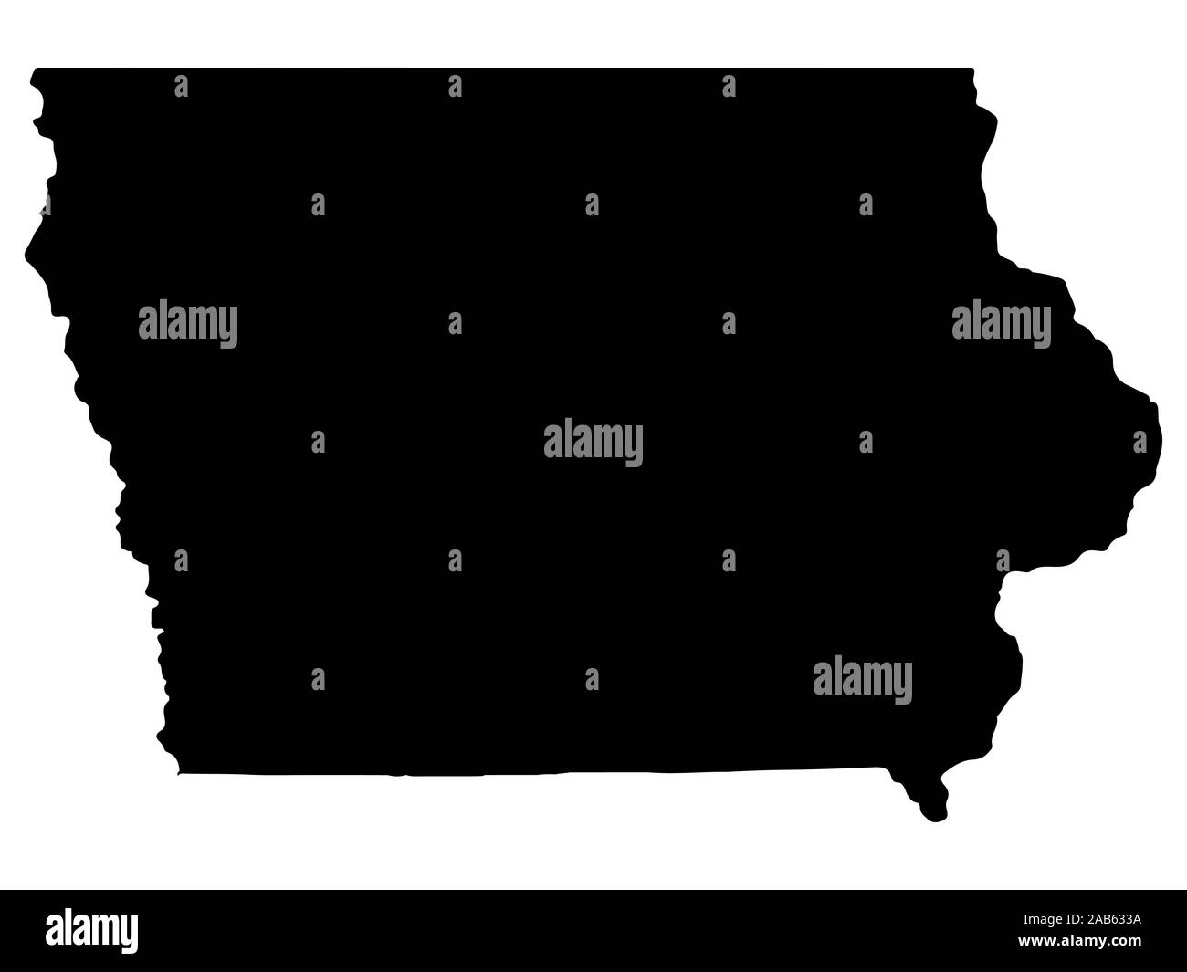 Mappa silhouette di Stati Uniti Stato di Iowa illustrazione vettoriale EPS 10. Illustrazione Vettoriale