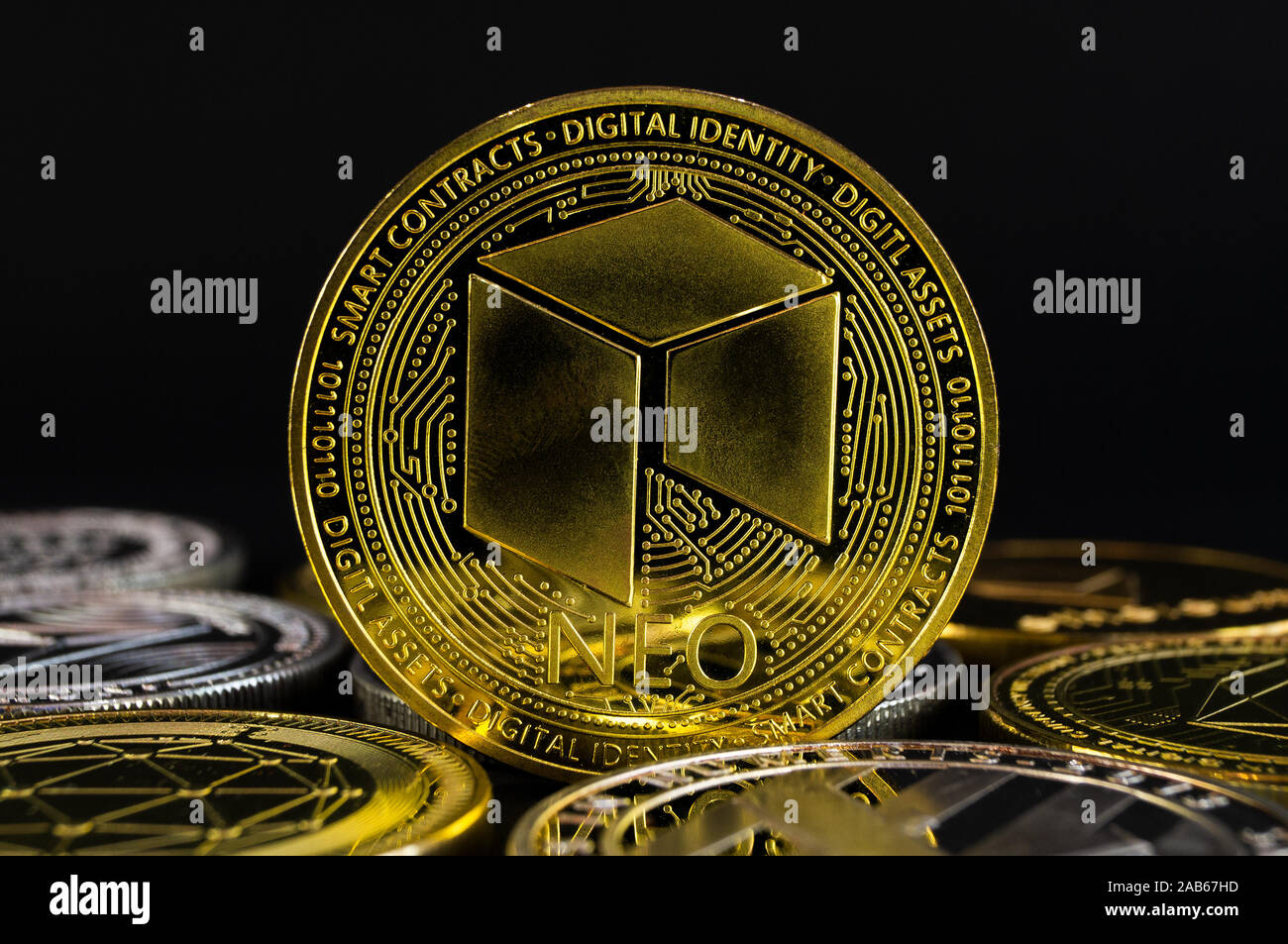 NEO è un moderno modo di scambio e di questa moneta crypto è un comodo mezzo di pagamento Foto Stock