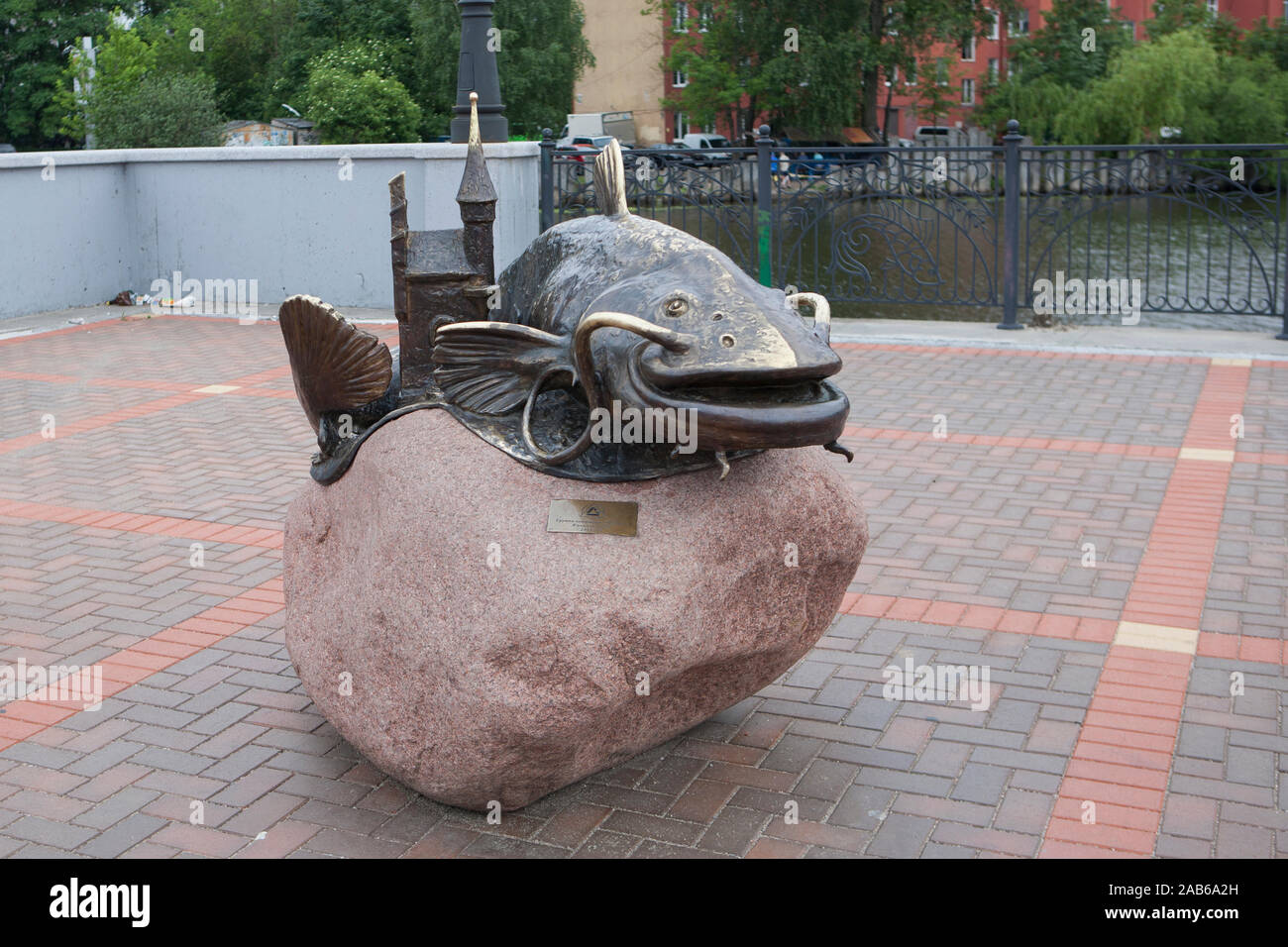 Kaliningrad Oblast di Kaliningrad, Russia - catfish scultura Foto Stock