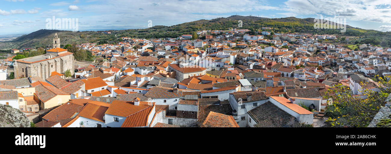 Vista panoramica di Montanchez, Caceres, Extremadura Foto Stock
