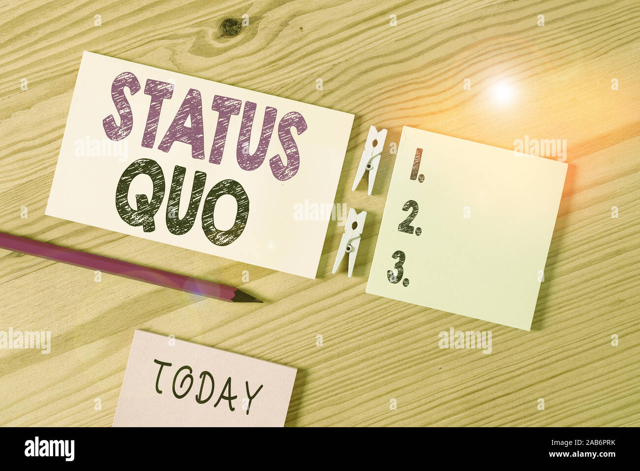 Conceptual la scrittura a mano che mostra lo Status Quo. Concetto