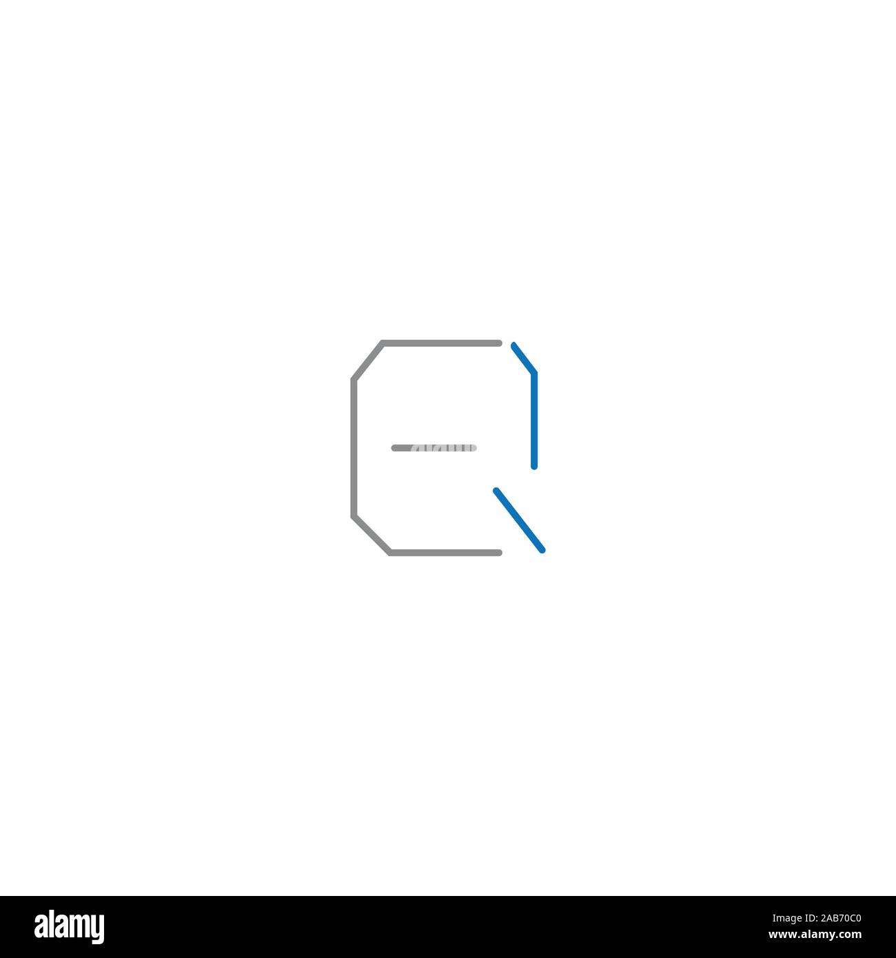 Lettera iniziale eq o qe vettore logo logo design Illustrazione Vettoriale