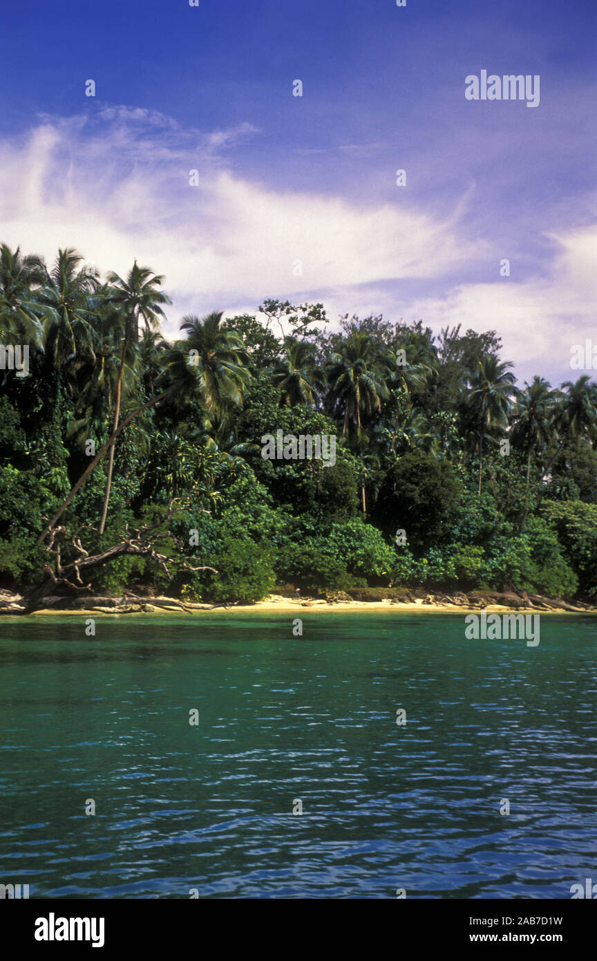 Isolotto, paradiso tropicale. Provincia di Madang, Papua Nuova Guinea Foto Stock