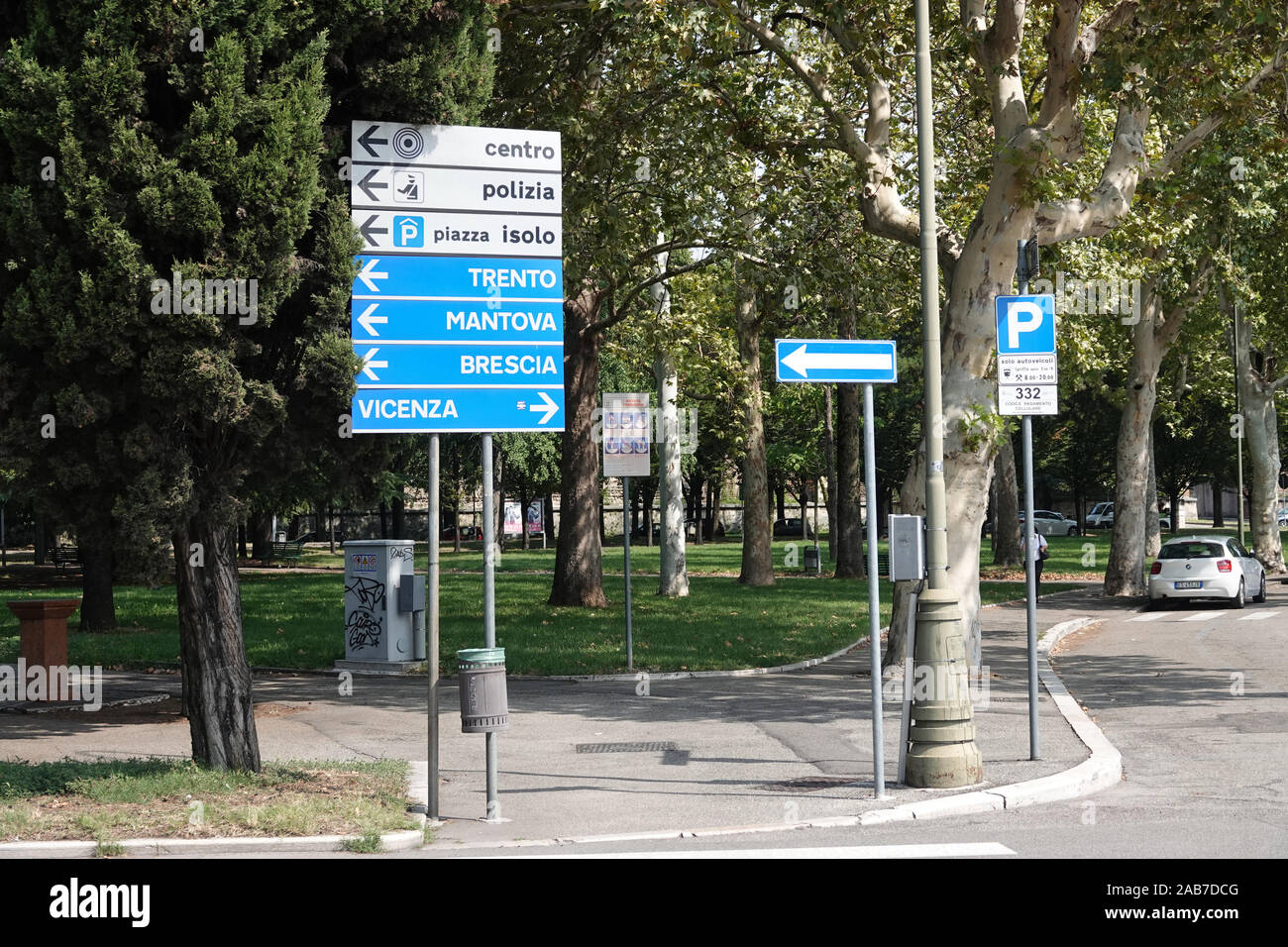 Indicazioni stradali a Verona, Italia Foto Stock