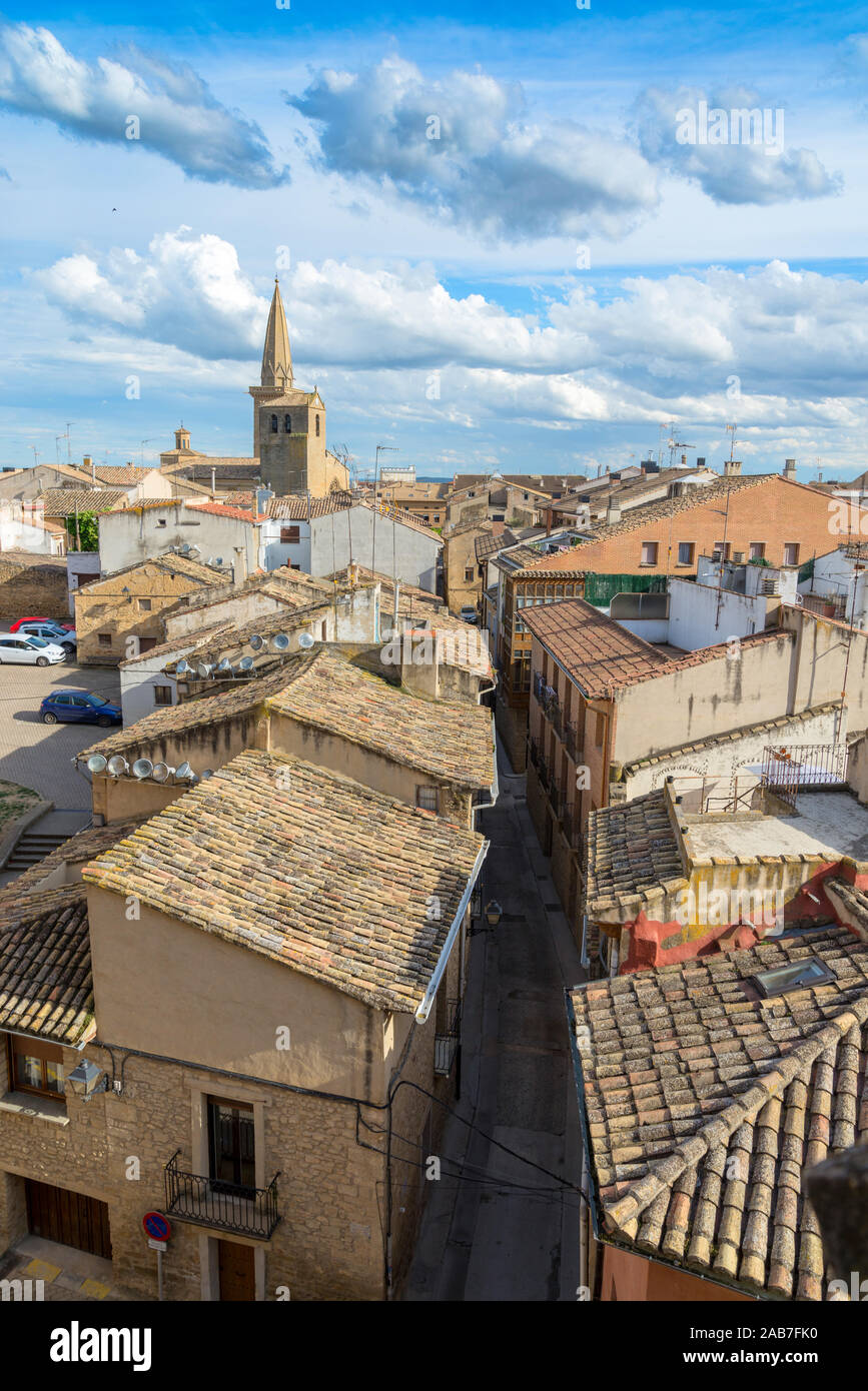 Città spagnola Olite, vista da sopra Foto Stock