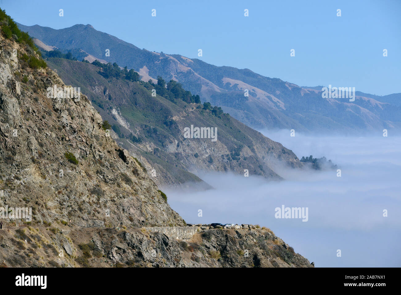 California state Route 1, autostrada 1, strada costiera lungo l'Oceano Pacifico, California, Stati Uniti Foto Stock