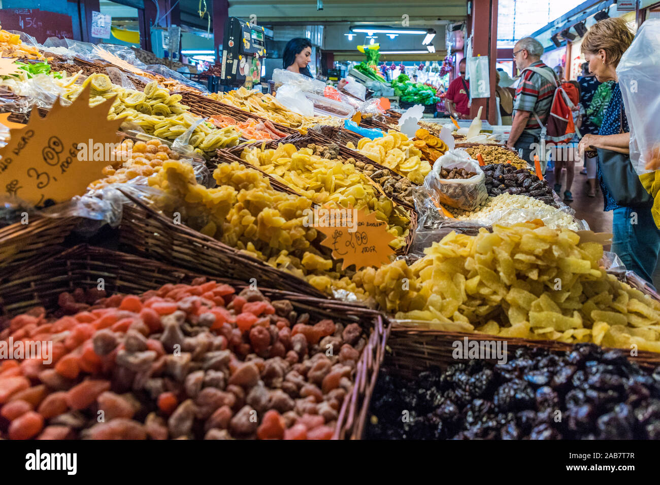 Il mercato del venerdì a Ventimiglia, Liguria, Italia, Europa Foto Stock