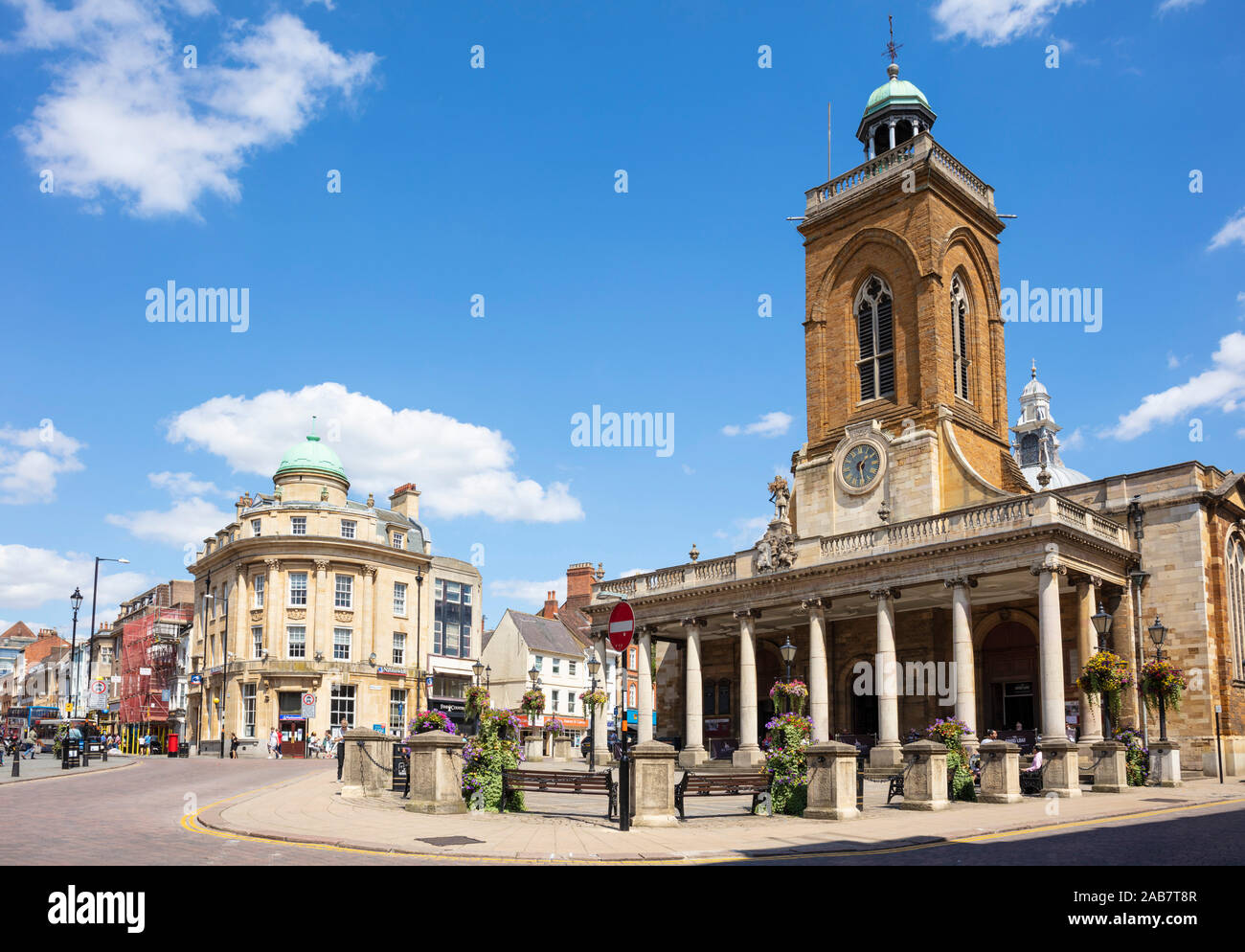 Chiesa Parrocchiale di tutti i santi, George fila e fila di tappeti, centro città, Northampton, Northamptonshire, England, Regno Unito, Europa Foto Stock