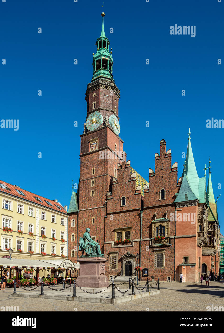 Municipio della Città Vecchia, la piazza del mercato, Wroclaw, Bassa Slesia voivodato, Polonia, Europa Foto Stock