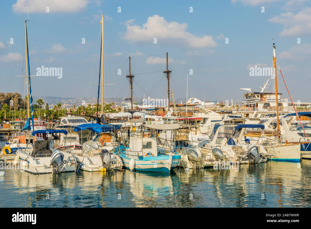Il porto di Paphos, Cipro, Mediterraneo, Europa Foto Stock