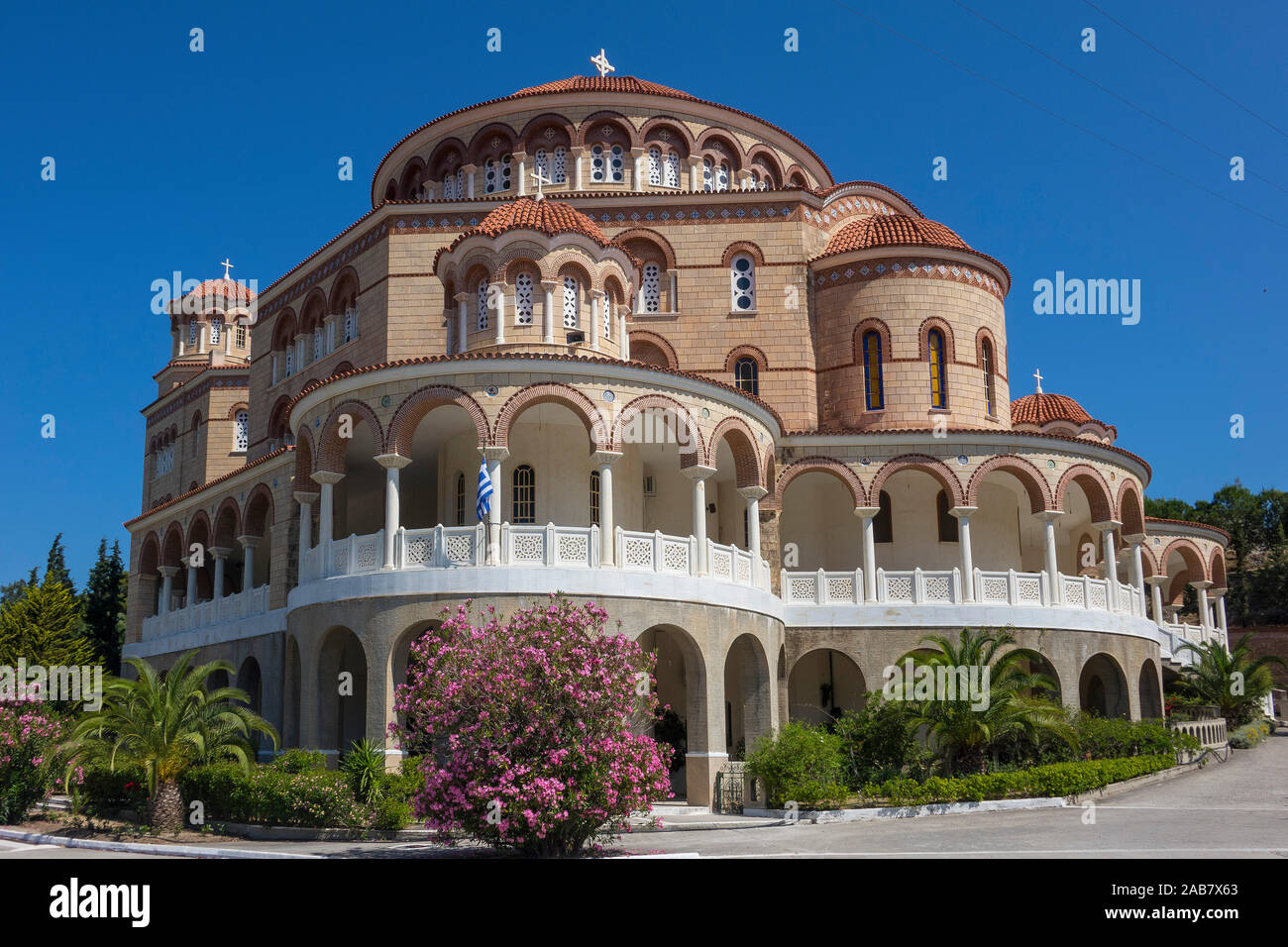 Aghios Nektarios Monastero, EGINA, ISOLE DELL'ARGOSARONICO, isole greche, Grecia, Europa Foto Stock