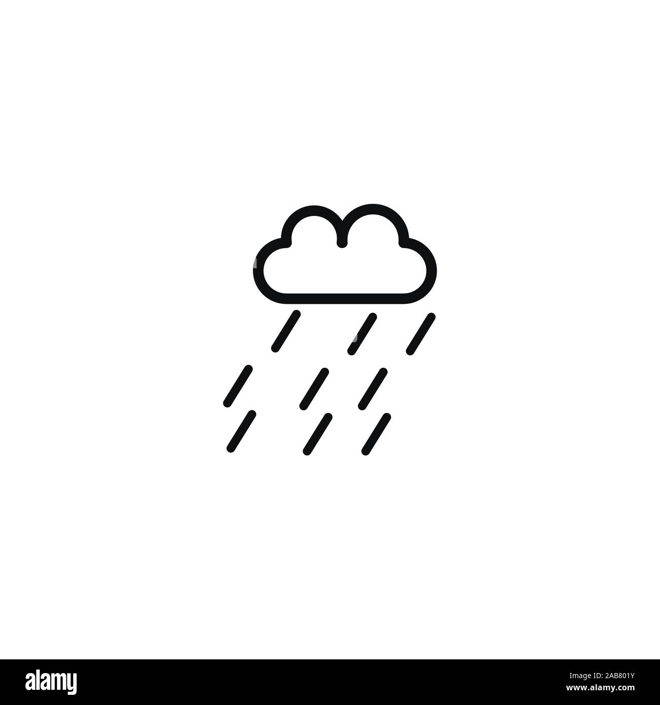 Nuvole di tempesta di pioggia meteo icona isolato illustrazione vettoriale design Illustrazione Vettoriale