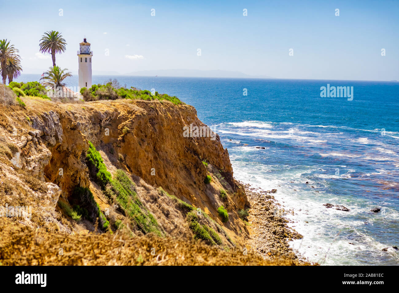 Punto di vista Vicente faro, Rancho Palos Verdes, California, America del Nord Foto Stock