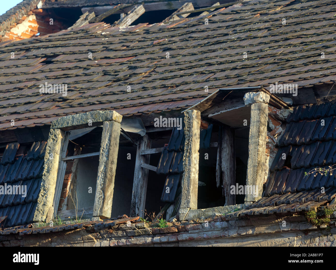 15 ottobre 2019, in Sassonia, Meißen: le rovine di un ex edificio residenziale può essere visto nella città vecchia. Foto: Jens Büttner/dpa-Zentralbild/ZB Foto Stock