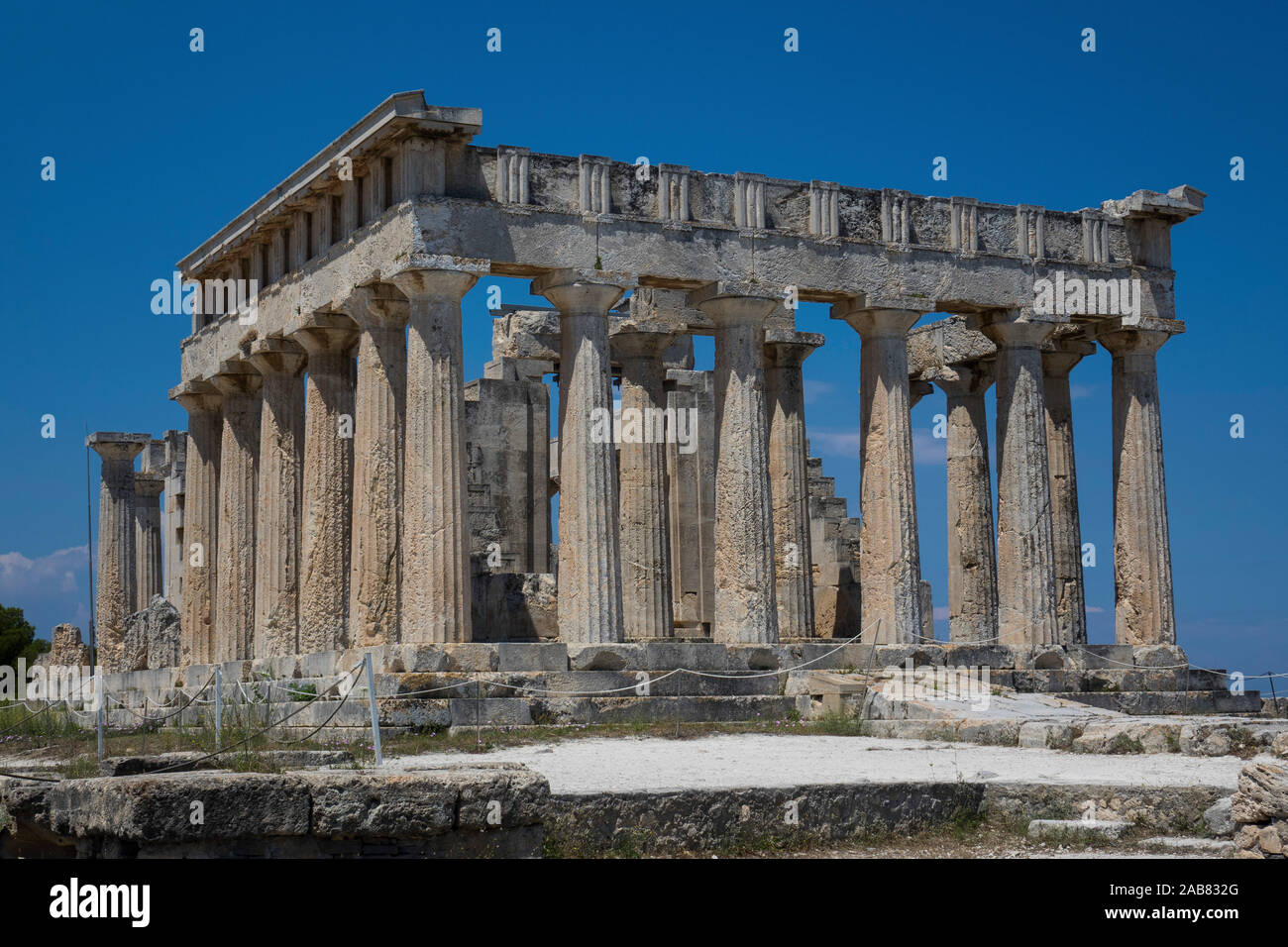 Afea tempio, EGINA, ISOLE DELL'ARGOSARONICO, isole greche, Grecia, Europa Foto Stock