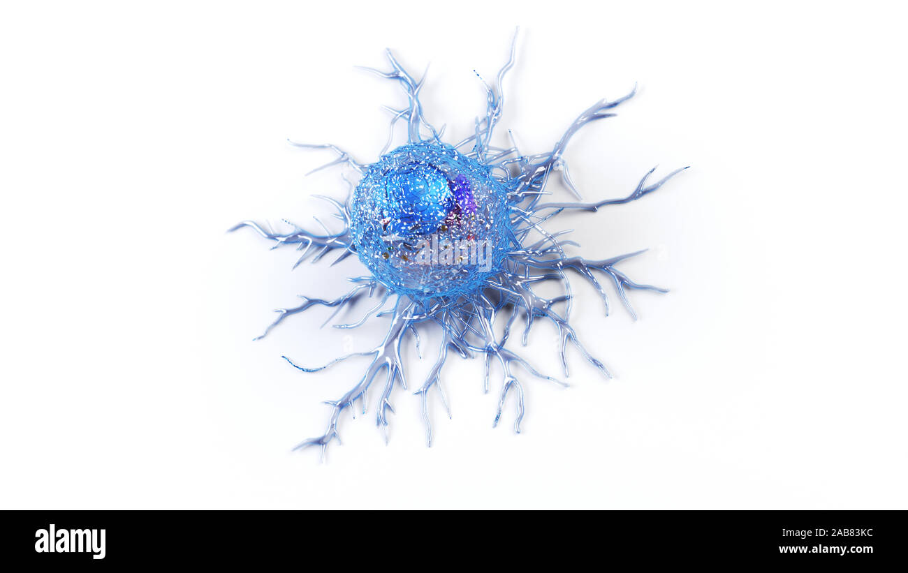3d reso illustrazione dell'anatomia di una cellula di cancro Foto Stock