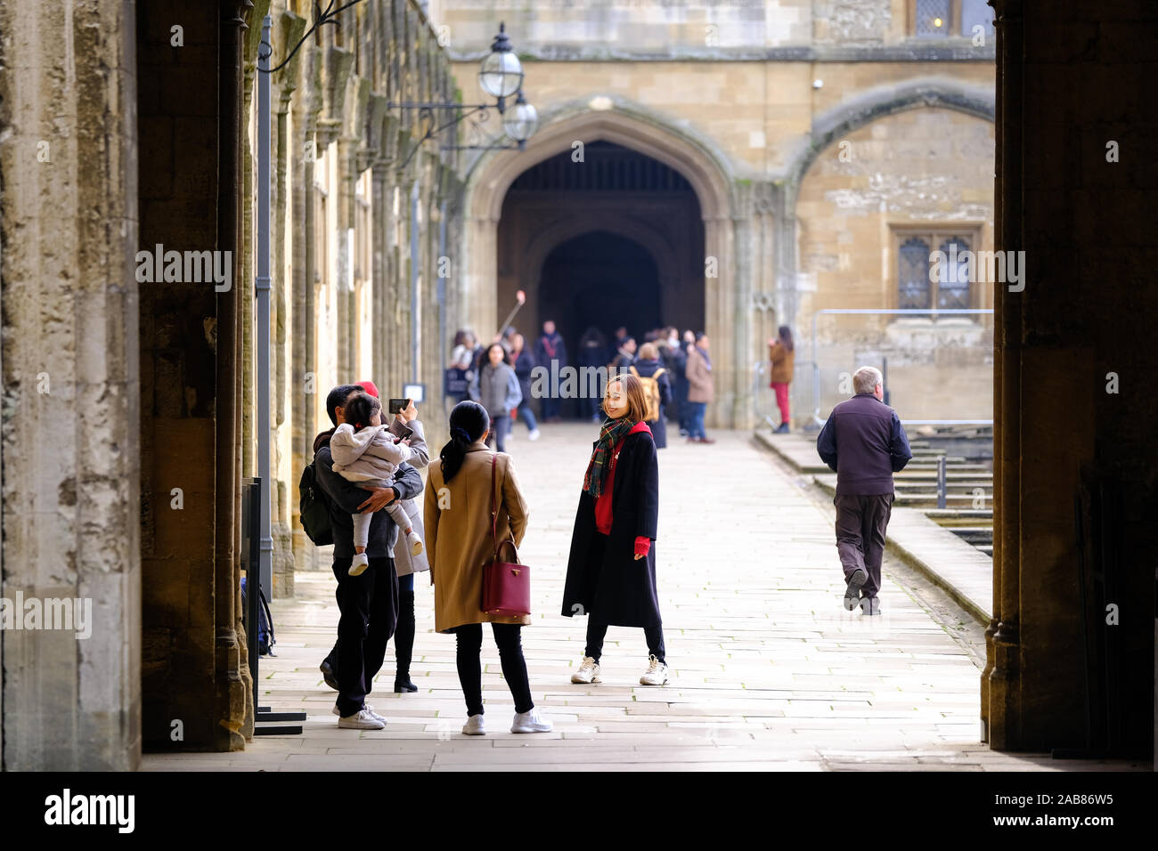 Visitatori al Christ Church College di Oxford University. Foto Stock