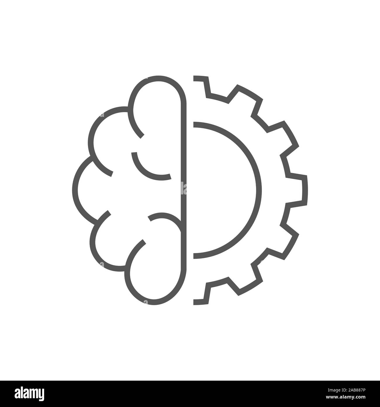 Artificiale cervello cibernetico. Concetto di utilizzo di alta tecnologia per la creazione di intelligenza artificiale AI . EPS 10 Illustrazione Vettoriale