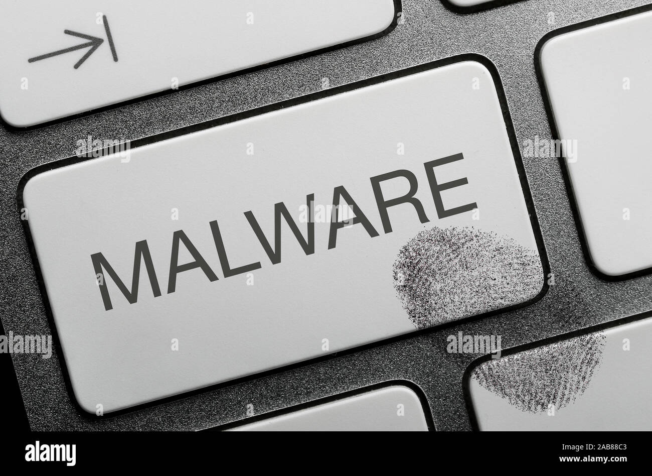 Concetto di criminalità su internet, immagini di malware. Foto Stock