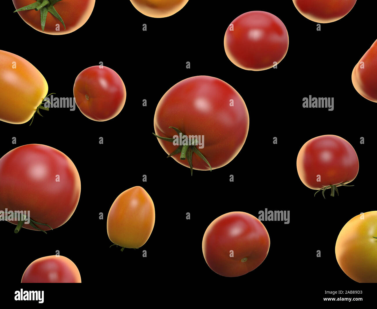 Rendering 3D illustrazione di cibo di pomodori Foto Stock