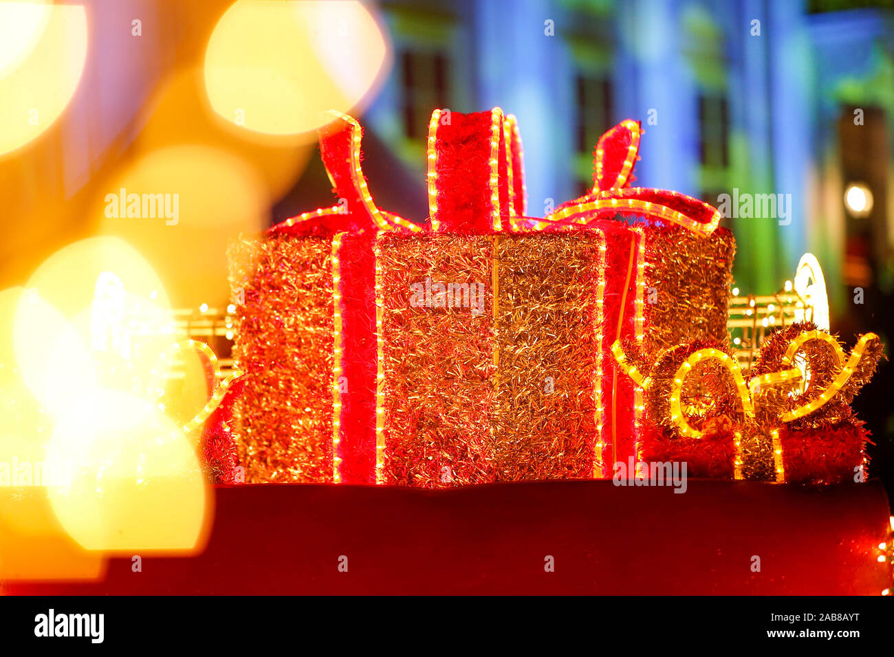 Berlino, Germania. 22 Novembre, 2019. 22.11.2019, Berlin: doni per l'atmosfera del Natale nel Tierpark Berlin Credito: Georg Wenzel/dpa-Zentralbild/ZB/dpa/Alamy Live News Foto Stock